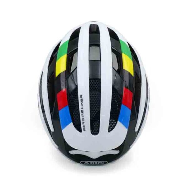 abus airbreaker cycling helmet black white top side view