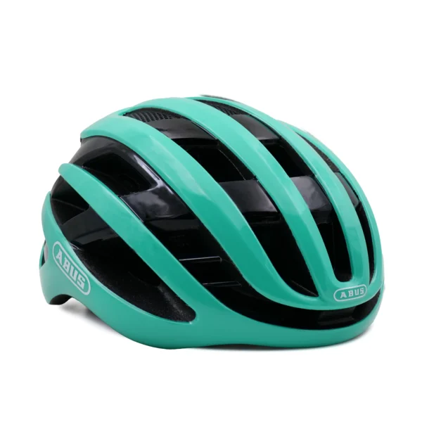 abus airbreaker cycling helmet turquoise blue side view