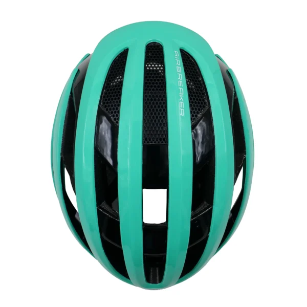 abus airbreaker cycling helmet turquoise blue top view