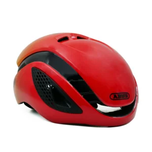 abus gamechanger cycling helmet-red and orange side view