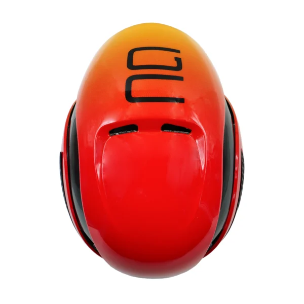 abus gamechanger cycling helmet-red and orange top view