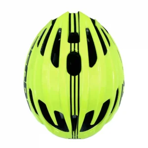 Bepositive Guardian 5.1 lime green cycling helmets top side view