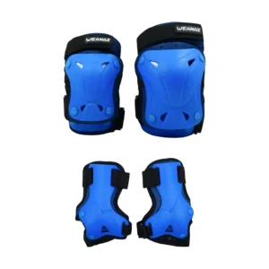 Weanas Skating Helmet & Protective Gear Set blue knee guard and e bow guard